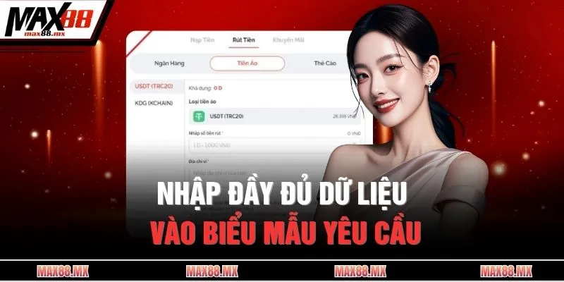Nhập đầy đủ dữ liệu vào biểu mẫu yêu cầu